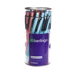 Ручка шариковая автомат Berlingo "Instinct", синяя, 0,7мм, корпус микс
