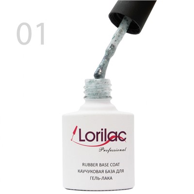 Lorilac Каучуковая база для гель-лака с поталью 10 ml #1