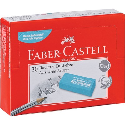 Ластик Faber-Castell "Dust Free", прямоугольный, в пленке, 11 х 18 х 41 мм, бирюзовый, розовый, синий