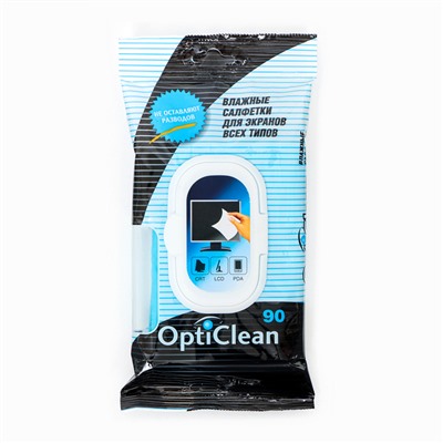 Влажные салфетки OptiClean, для экранов, 90 шт