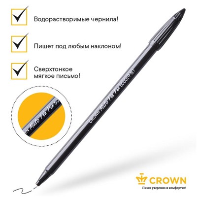 Ручка капиллярная Crown СМР-5000, узел 0.5 мм, пластиковая, чёрная