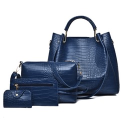 Набор сумок из 4 предметов арт А22, цвет: синий