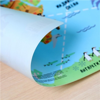 Накладка на стол пластиковая А4 (330 х 230 мм), deVENTE "Карта Мира", 600 мкм, обучающая