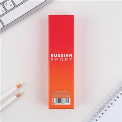 Ручка металл с колпачком «Russian sport», фурнитура серебро, 1.0 мм