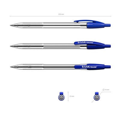 Ручка шариковая автоматическая Erich Krause R-301 MATIC, стержень синий, 1.0 мм EK 38509