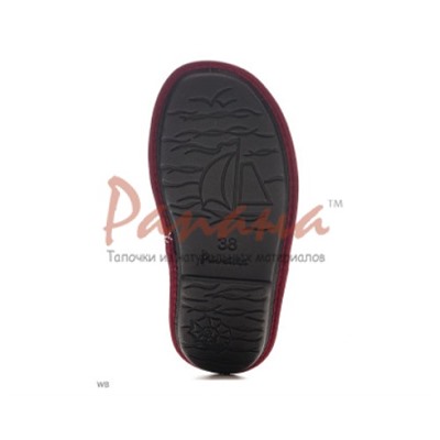 Домашняя обувь женская вельвет бордовый, вышивка "Мои любимые тапочки" 502041