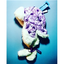 Теплая зимняя шапка-ушанка Lummie цвет Lilac Hearts
