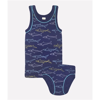 Комплект для мальчика Crockid К 1100 акулы на глубоком синем