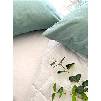 Комплект постельного белья с одеялом New Style КМ-004 мята-белый