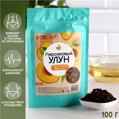 Чай китайский улун, вкус: персик, снижение веса, очищение от токсинов, 100 г.