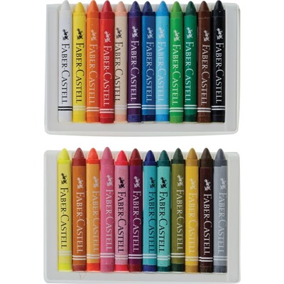 Мелки восковые Faber-Castell, 24 цвета, трехгранные, в картонной упаковке