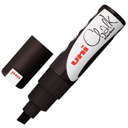 Маркер меловой UNI "Chalk", 8 мм, влагостираемый, для гладких поверхностей, чёрный, PWE-8K BLACK