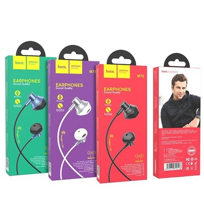 Hoco M75 Earphones Проводные наушники с микрофоном