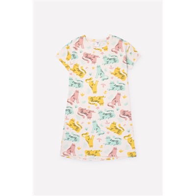 Сорочка для девочки КБ 1142 леопарды на бледно-персиковом