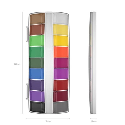 Акварель 18 цветов ErichKrause ArtBerry "Премиум", с УФ-защитой, с увеличенными кюветами XXL, пластик, европодвес, без кисти