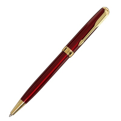 Ручка подарочная шариковая Calligrata, в кожзам футляре ПБ S, поворотная, корпус бордо/золото