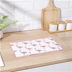 Коврик для сушки посуды Доляна «Фламинго», 25×40 см, лён