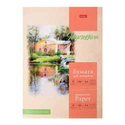 Папка для акварели А4, 20 листов "Прогулка по парку", тиснение, блок 220 г/м²