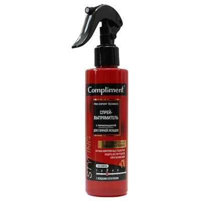 Compliment Pro-expert technics спрей-выпрямитель с термо-защитой для горячей укладки, 200 ml