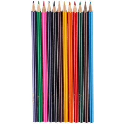 Цветные карандаши, 12 цветов, шестигранные, Тачки