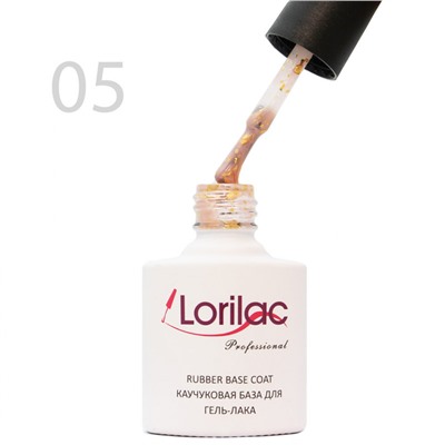 Lorilac Каучуковая база для гель-лака с поталью 10 ml #5