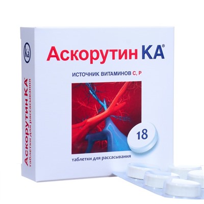 Таблетки для рассасывания Аскорутин Ка, 18 шт