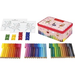 Фломастеры 33 цвета Faber-Castell Connector Ballerina + 10 клипс + 2 карты для раскрашивания