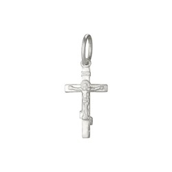 028.55 крест из серебра штампованный белый