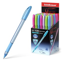 Ручка шариковая ErichKrause U-109 Spring Stick&Grip 1.0, Ultra Glide, цвет чернил синий