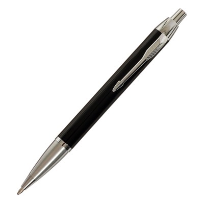 Ручка подарочная шариковая, в кожзам футляре, автоматическая, ПБ IM, корпус чёрный/серебро