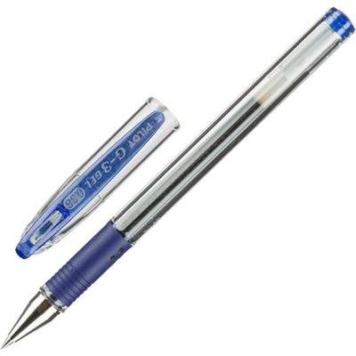 Ручка гелевая Pilot G3, узел 0.38 мм, чернила синие, комфортный держатель, ультро-тонкое письмо