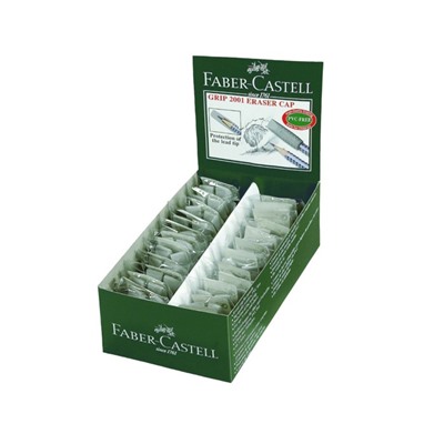 Ластик 2 шт. Faber-Castell синтетика GRIP 2001 (колпачок) серый