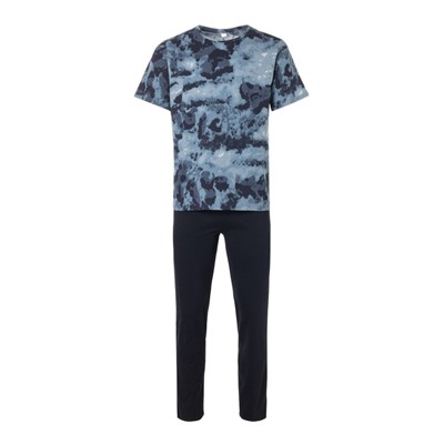 Комплект домашний мужской (футболка/брюки), цвет серый/чёрный, размер 52