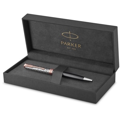 Ручка шариковая Parker Sonnet Premium Metal&Grey PGT, 1,0мм, черн, подар/уп 2119791