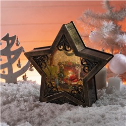 Светодиодная фигура «Дед Мороз с подарками» 26 × 26 × 7 см, пластик, батарейки ААх3 (не в комплекте), свечение тёплое белое