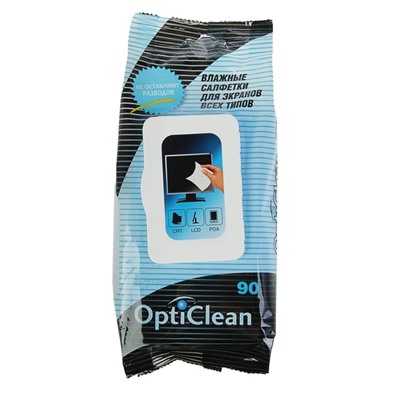 Влажные салфетки OptiClean, для экранов, 90 шт