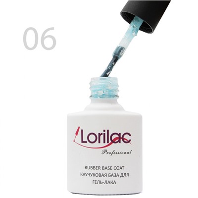 Lorilac Каучуковая база для гель-лака с поталью 10 ml #6