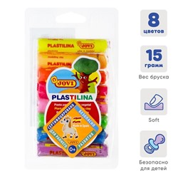 Пластилин на растительной основе 8 цветов, 120 г, JOVI, флуоресцентный, для малышей
