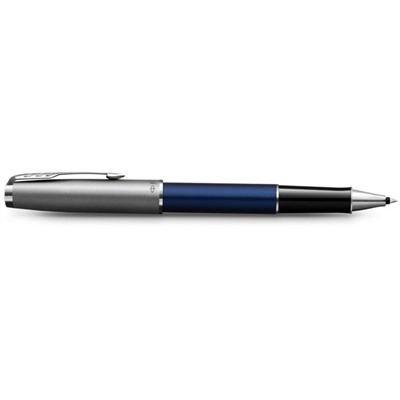 Ручка-роллер Parker Sonnet Sand Blasted Metal&Blue Lacquer, 0,8мм, черн, подар/уп 2146639