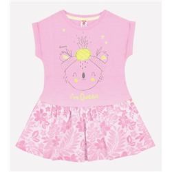 Платье для девочки Crockid К 5380 нежно-розовый + тропики