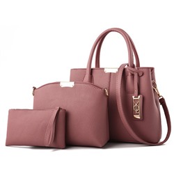 Комплект сумок из 3 предметов, арт А7, цвет:розовый
