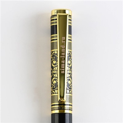 Ручка в футляре «Золотой босс», металл, 1.0 мм, синяя паста