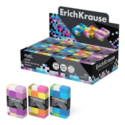 Ластик ErichKrause "Pixel", мягкий, гипоаллергенный, микс (цена за шт)