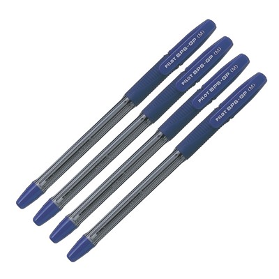 Набор ручек шариковых Pilot BPS-GP, резиновый упор, 1.0мм, масляная основа, чернила синие, 4 штуки