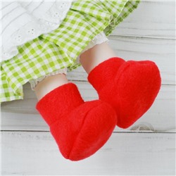Носки для куклы, длина стопы: 7 см, цвет красный
