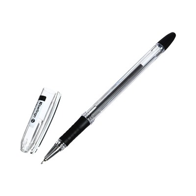 Ручка шариковая Berlingo I-10, черная, 0,4 мм, резиновый упор ЦЕНА ЗА 1 ШТУКУ.