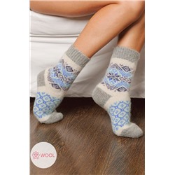 Бабушкины носки, Женские шерстяные носки с новогодним принтом