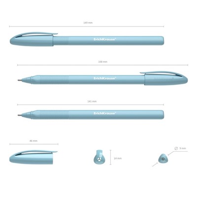 Ручка шариковая ErichKrause U-108 Pastel Stick 1.0, Ultra Glide, цвет чернил синий