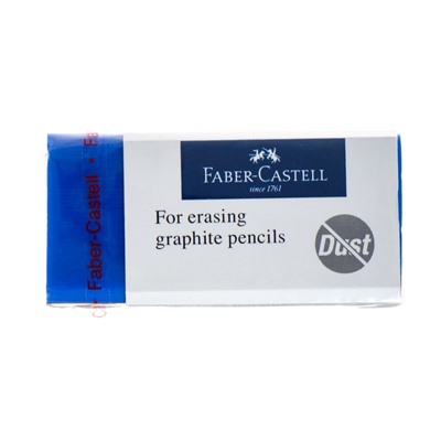 Ластик Faber-Castell синтетика Dust-Free 45х20х13, для графитных карандашей, синий