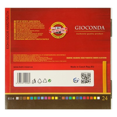 Пастель сухая художественная 24 цвета, Hard Koh-I-Noor GIOCONDA 8114